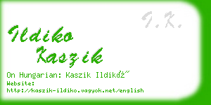 ildiko kaszik business card